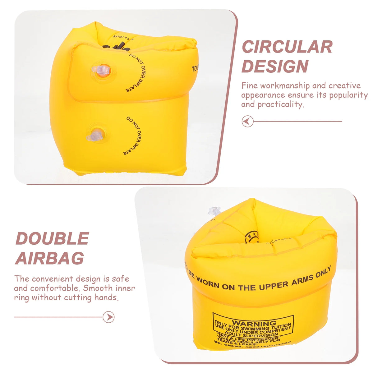 2 Pcs Inflatable Swimming Armband for Kids J4516