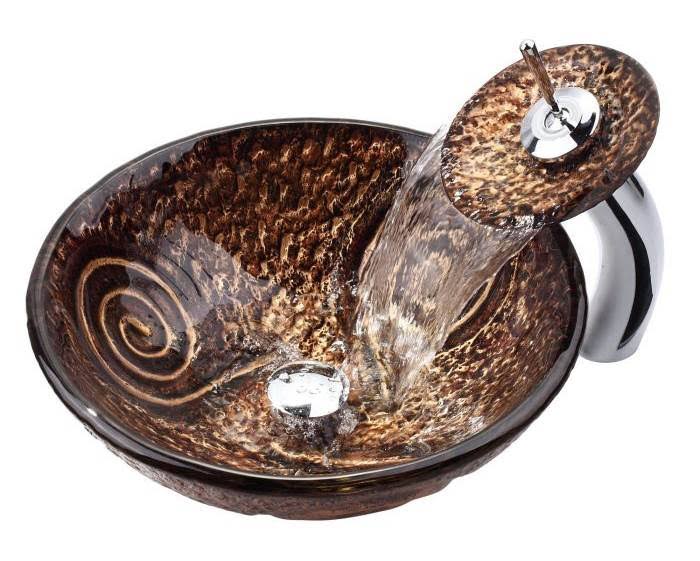 Oil Rubbed Bronze Glass Vessel Sink V452