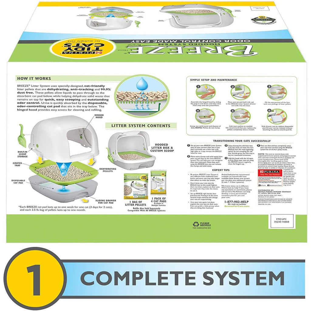 Hooded Cat Litter Box Starter Kit with Litter Pellets & Pads J645