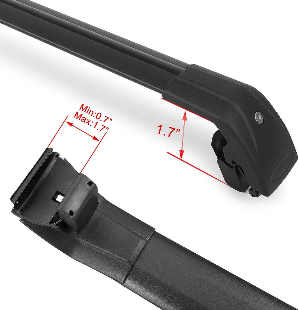 Roof Rack Cross Bars Black Matte with Anti-Theft Locks R31932