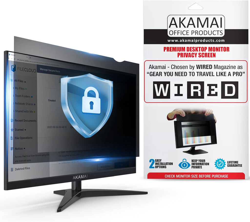 Black 23 inch Computer Privacy Screen (16:9) Desktop Monitor Protector, Pack of 2 J897220