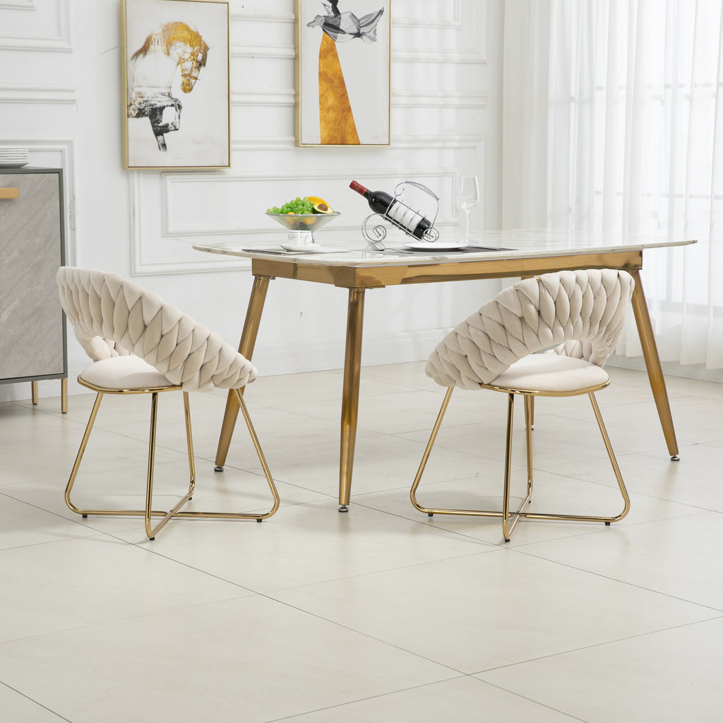 Velvet Accent Chairs Set of 2 with Gold Legs T29865