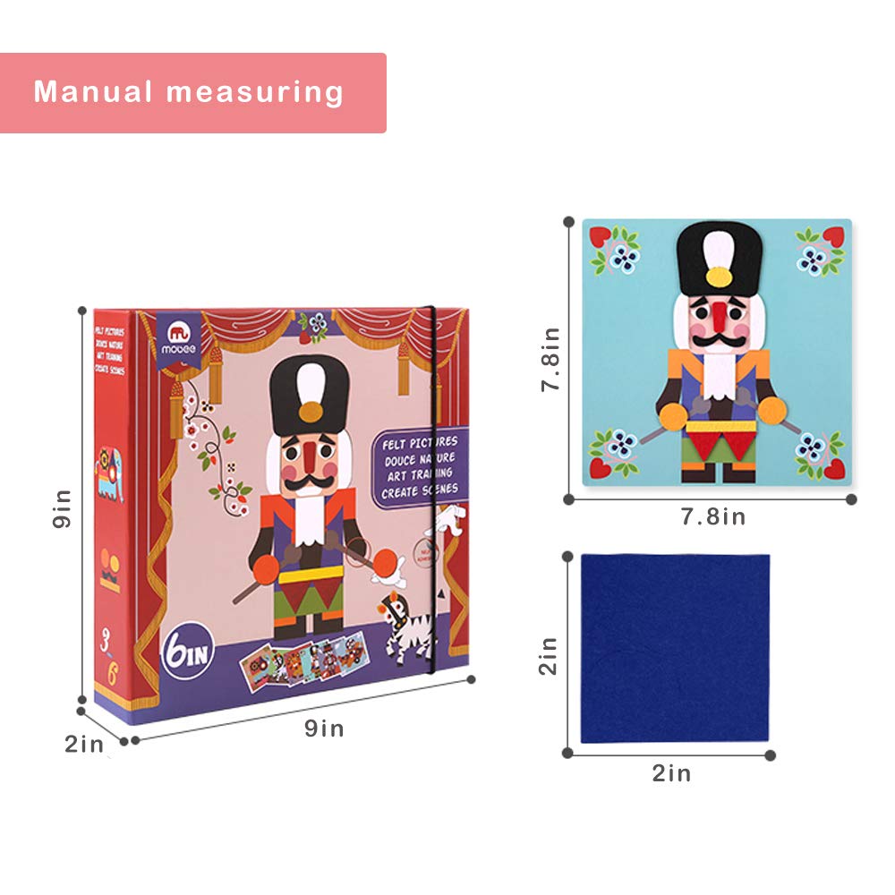 Fuzzy Felt Picture Sticky Mosaics 6 Templates Art Kits S216