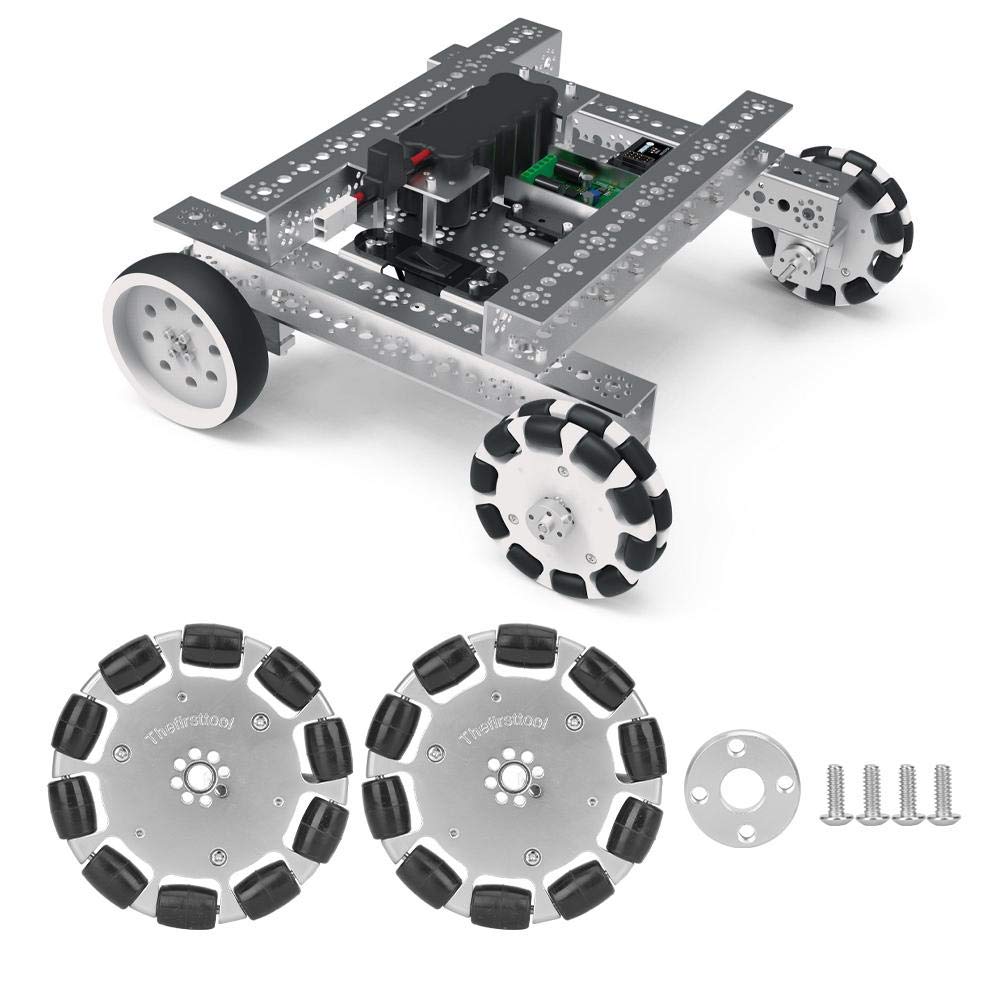 2Pcs 4 Inches Omnidirectional Wheel Set with Assembly Pad B821124
