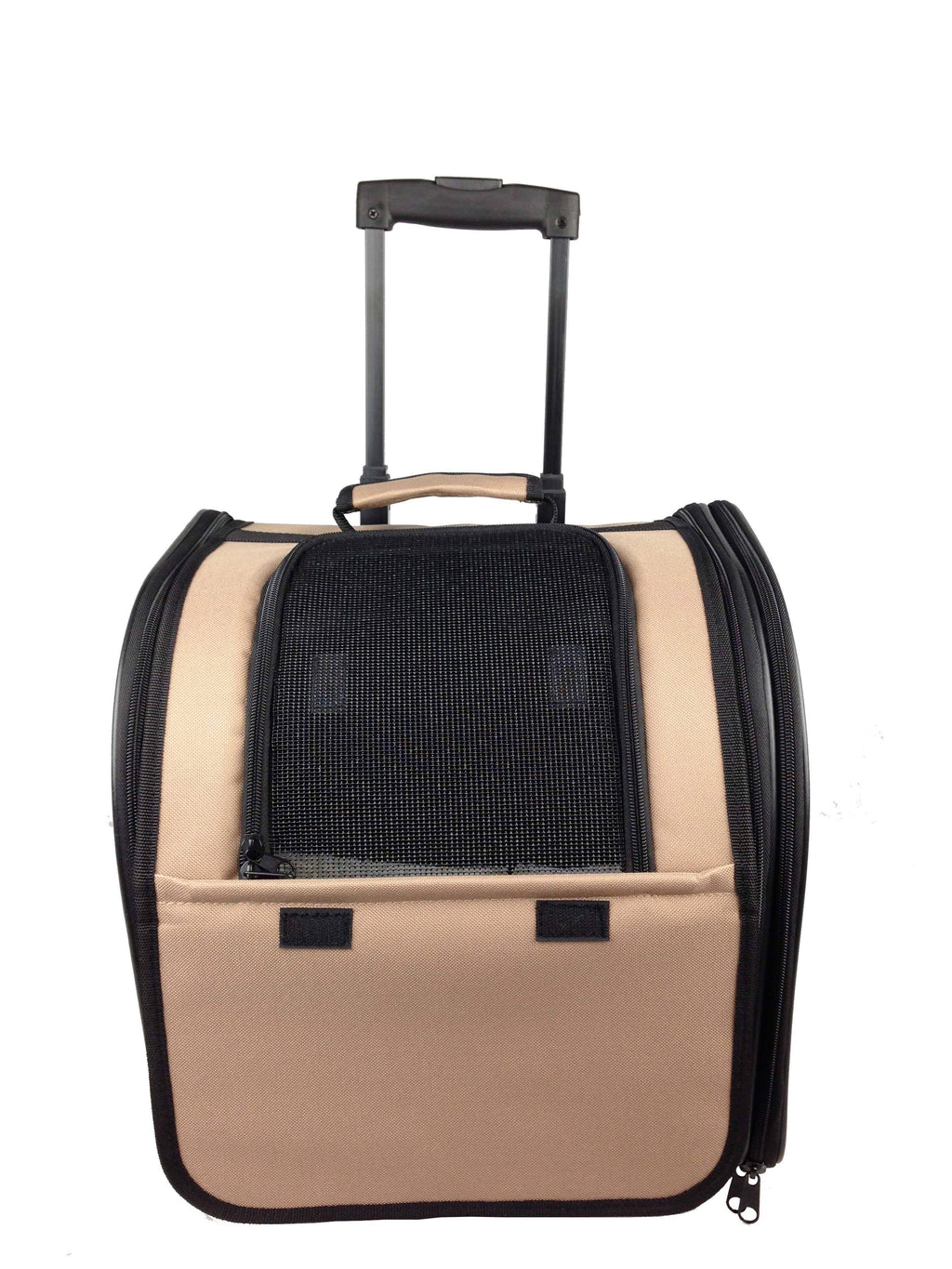 Brown Wheeled Travel Pet Carrier Q61010