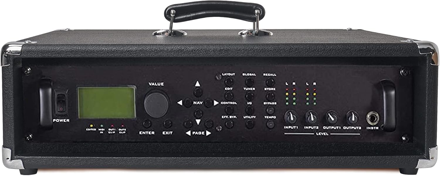 Vintage 2U Amp Rack Case with Rubber Feet, Black R5306