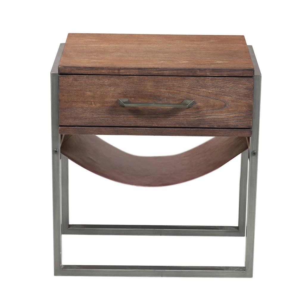 Industrial Style Wood Side Table I10390