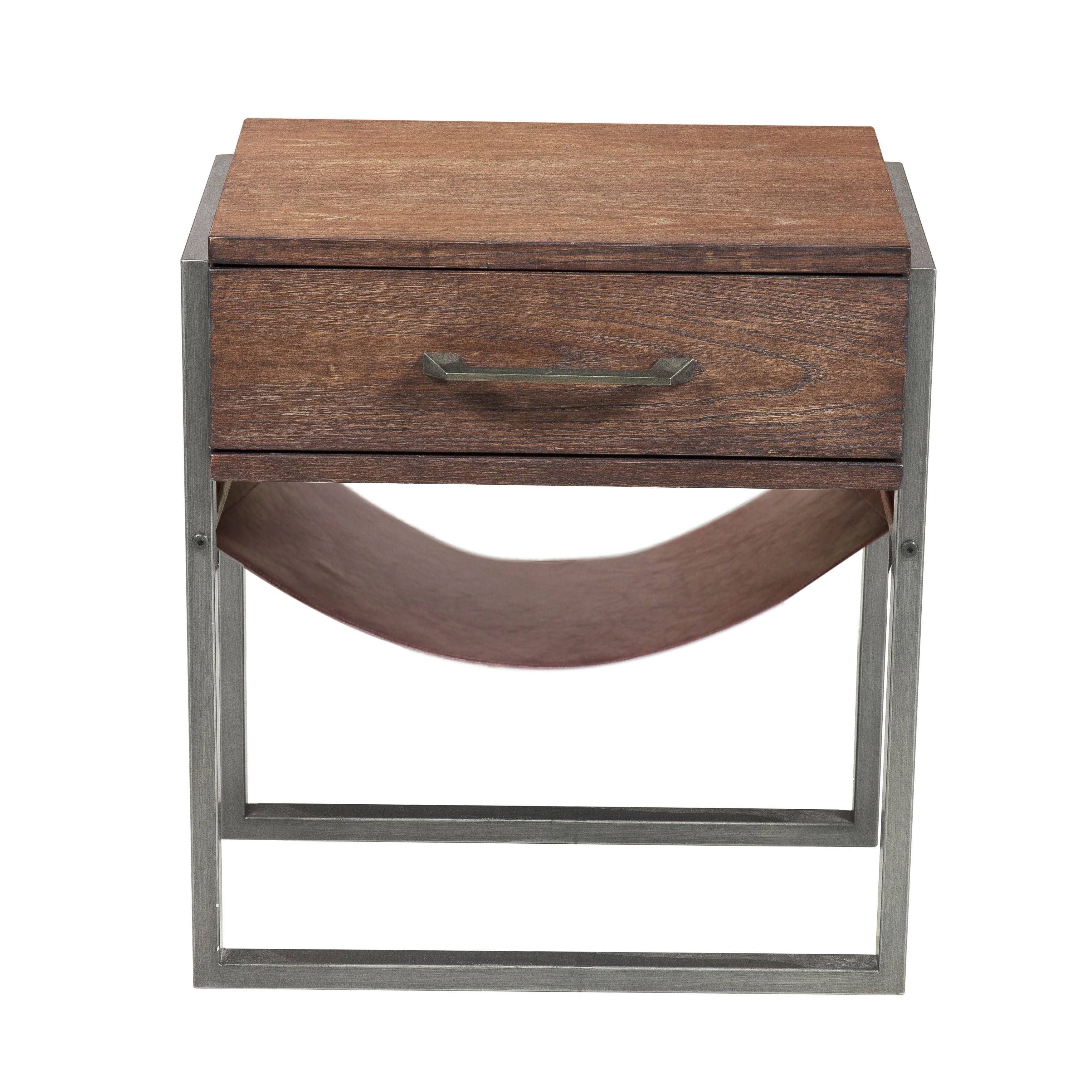 Industrial Style Wood Side Table I10390
