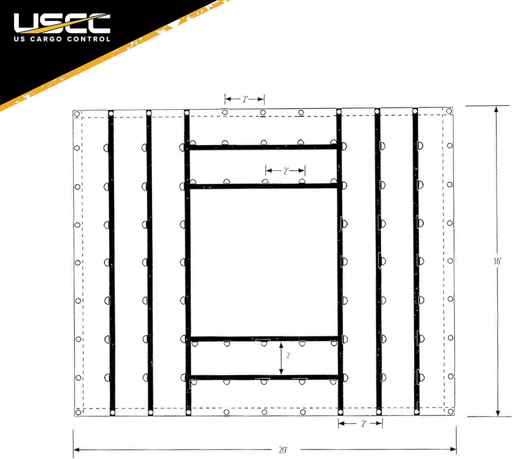 Lightweight Steel Tarp - 20 Foot x 16 Foot Flatbed Tarp - 14 Ounce PVC-Coated Polyester Waterproof Material I1475