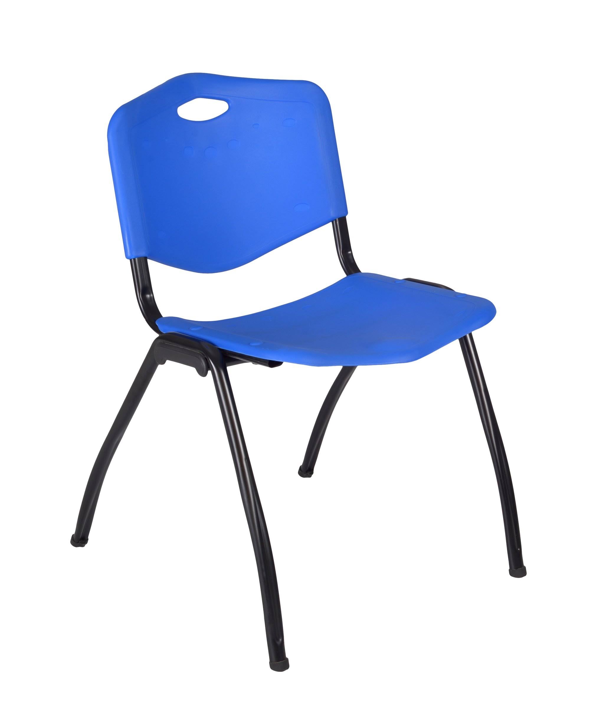 48x22 Round Breakroom Table with 4 Stack Chairs N6343