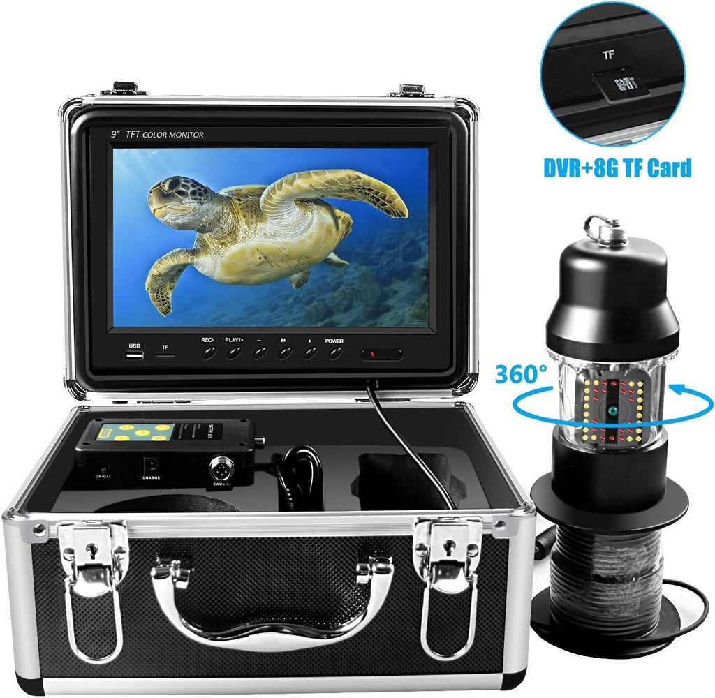 9 inch 720P HD LCD Monitor Underwater Ice Fishing Camera with 38 LEDs W6093