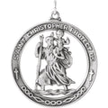 925 Sterling Silver St. Christopher Medal Pendant Necklace A24337