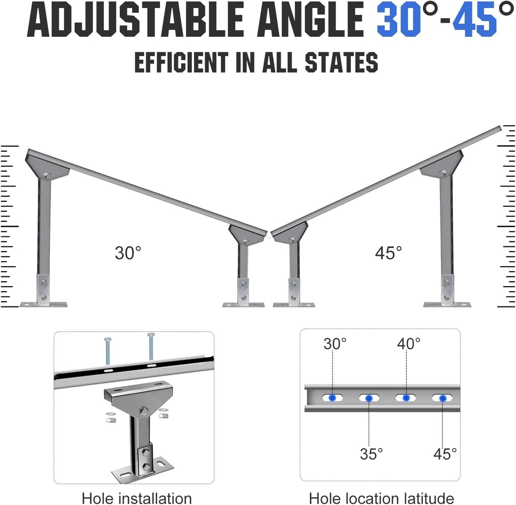 Adjustable Solar Panel Mounting Brackets Kit for 1-4pcs Solar Panels U370359
