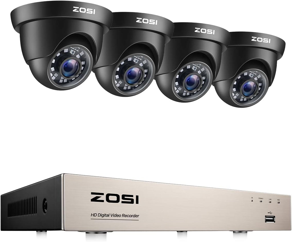 5MP Lite H.265+ 8CH 1080P CCTV DVR with 4pcs 2.0MP Weatherproof Surveillance Cameras B689301