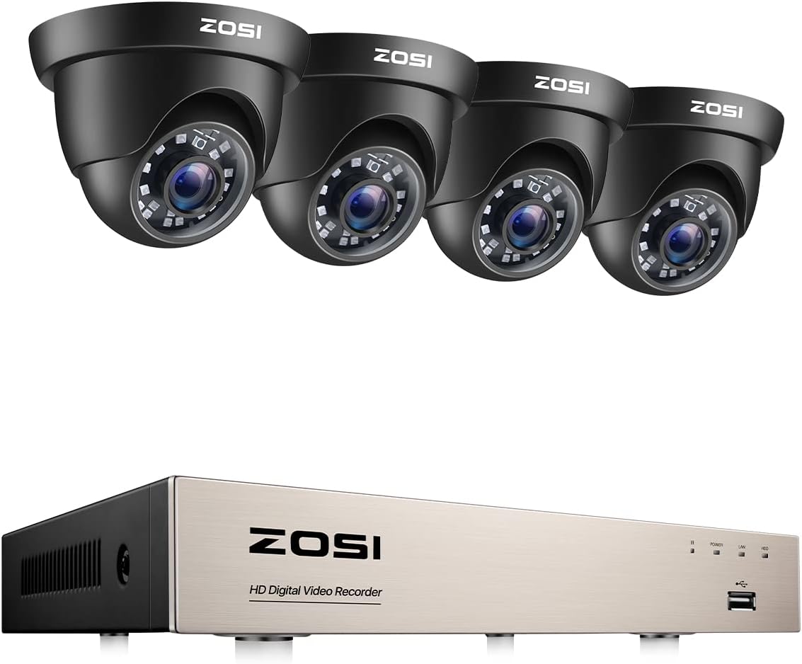 5MP Lite H.265+ 8CH 1080P CCTV DVR with 4pcs 2.0MP Weatherproof Surveillance Cameras B689301