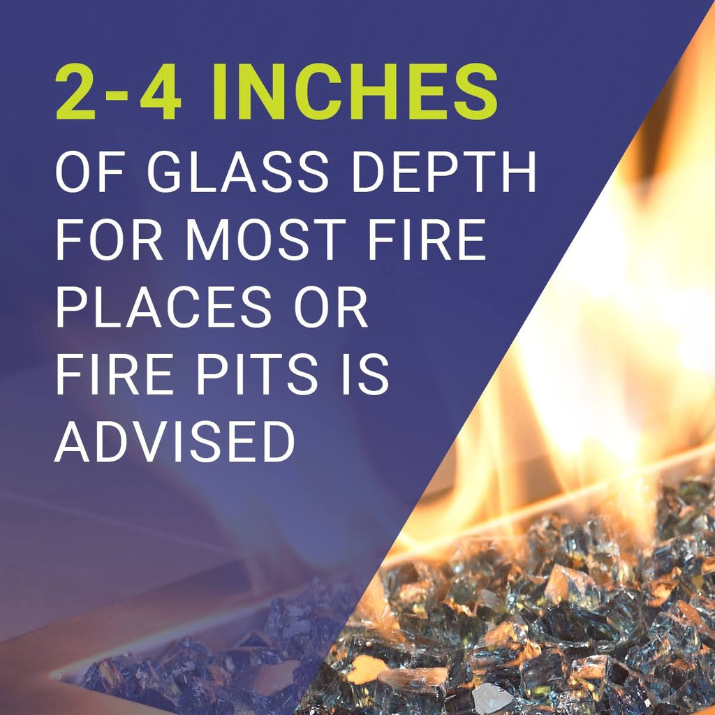 1/2x22 Pacific Blue Fire Glass 10 lb Jar G8194