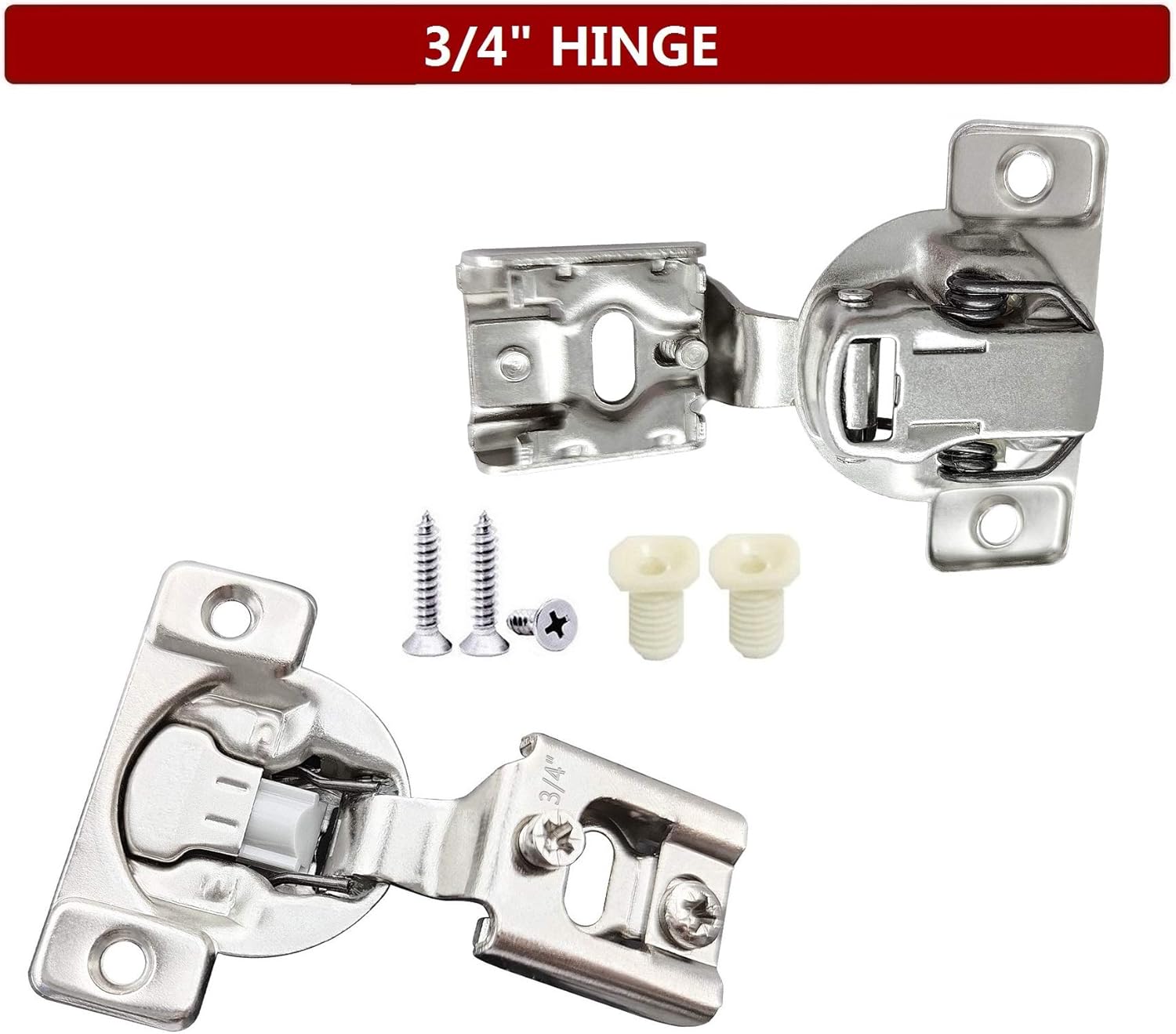 50 Pack Soft Close Cabinet Hinges, 1 1/4 Overlay, 105 Degree W608415