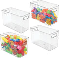 Clear Plastic Storage Organizer Bin with Handles, 4 Pack N608514