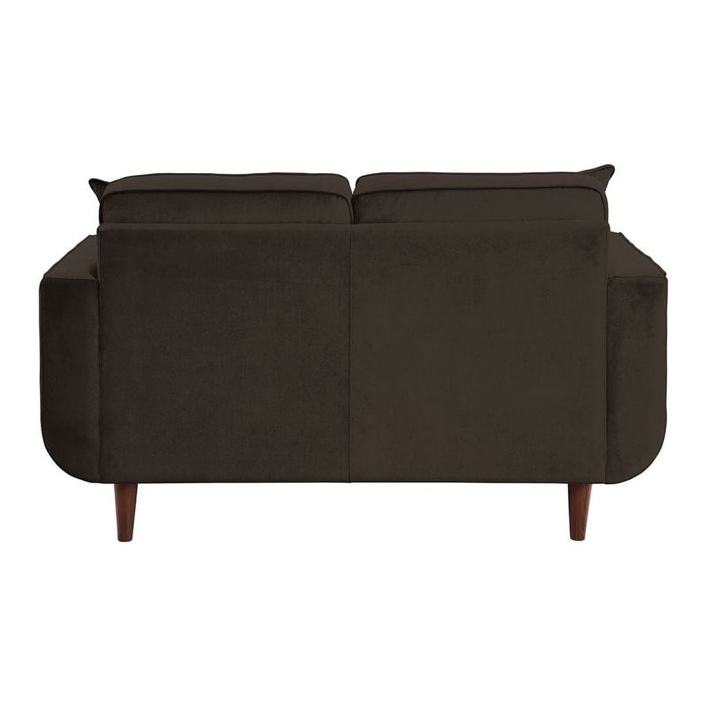 Chocolate Velvet Wood Loveseat I1088