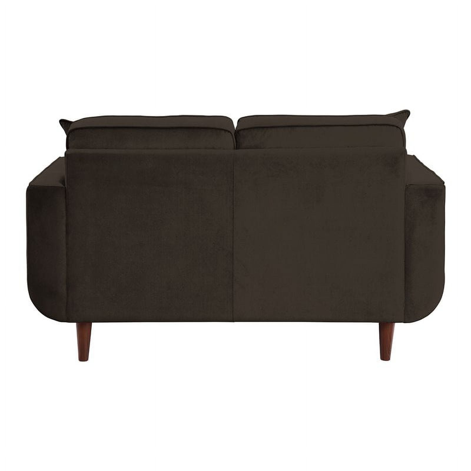 Chocolate Velvet Wood Loveseat I1088