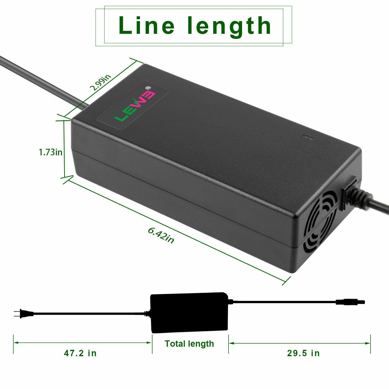54.6V2A Charger Adapter for 48V Li-ion Battery Ebike I597891