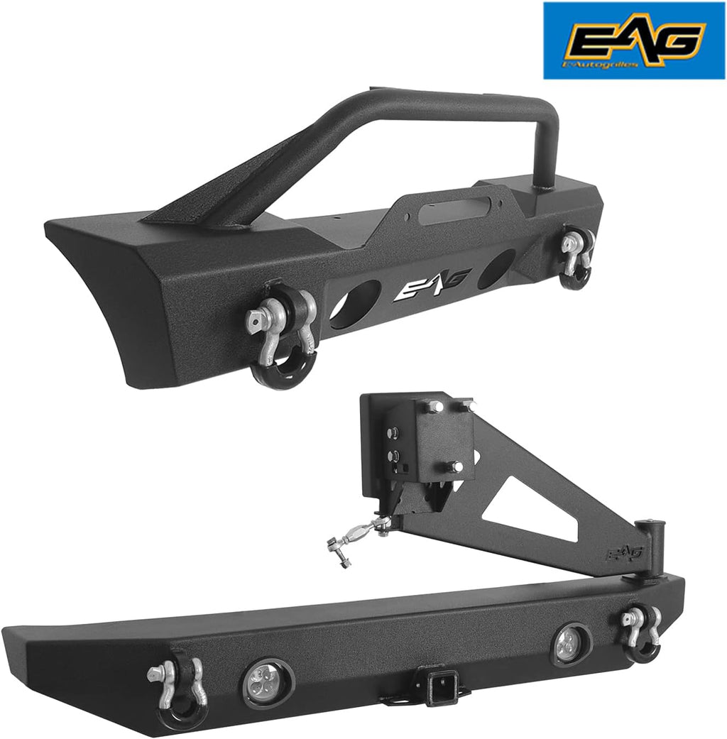 Stubby Front Bumper and Rear Bumper with Tire Carrier Combo L4375