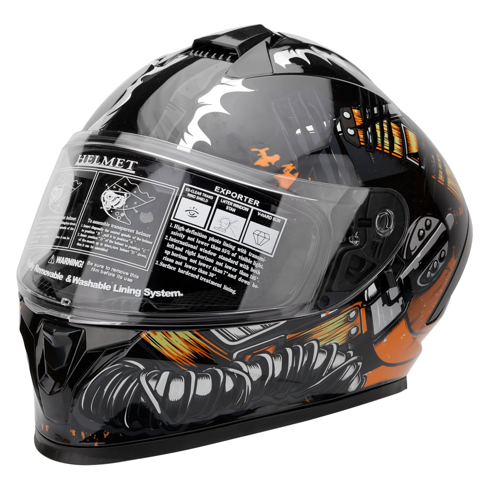 Dual Visor Full Face Flip Motorcycle Helmet X43681