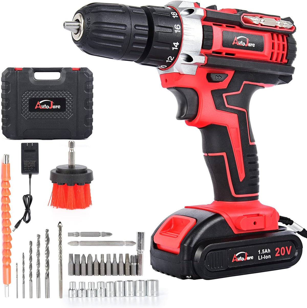 20V max Cordless Drill Kit with 24pcs Accessories Carry Case P95075