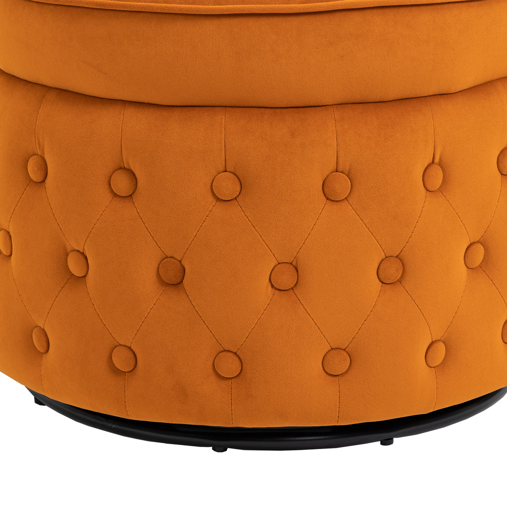 Swivel Cuddle Barrel Accent Sofa Chairs with Wide Upholstered Fluffy Velvet Fabric Chair Y8458