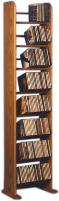 Solid Oak 8 Row CD Rack M4441