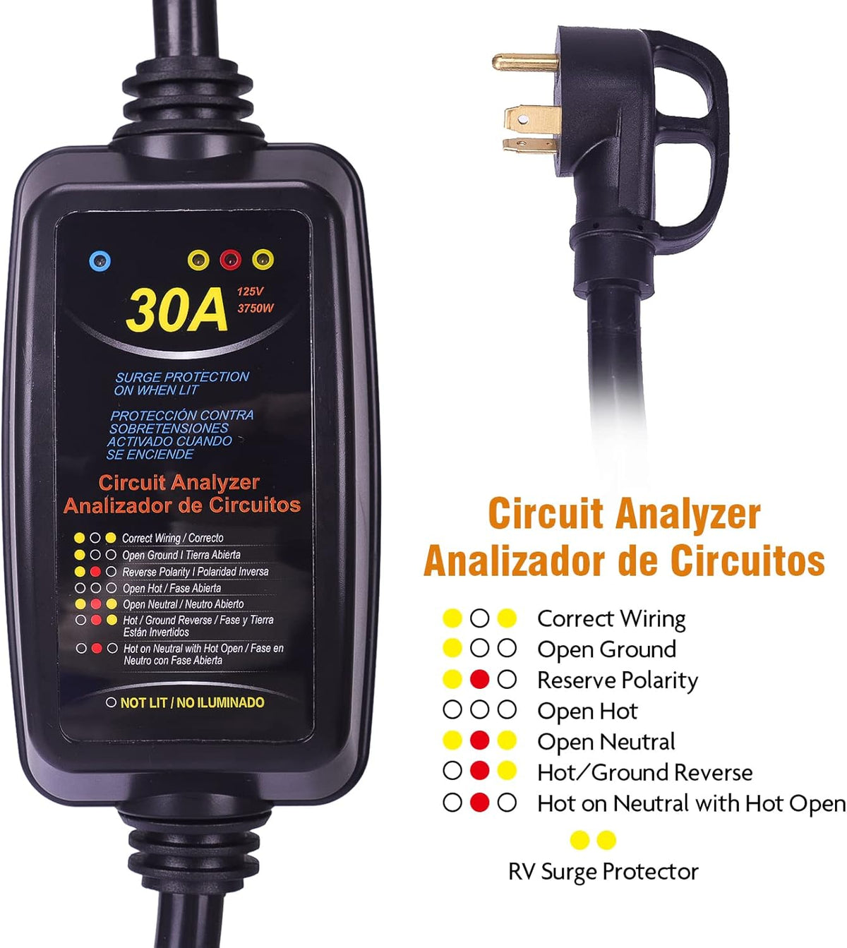 30Amp RV Surge Protector with UL Certificate F272