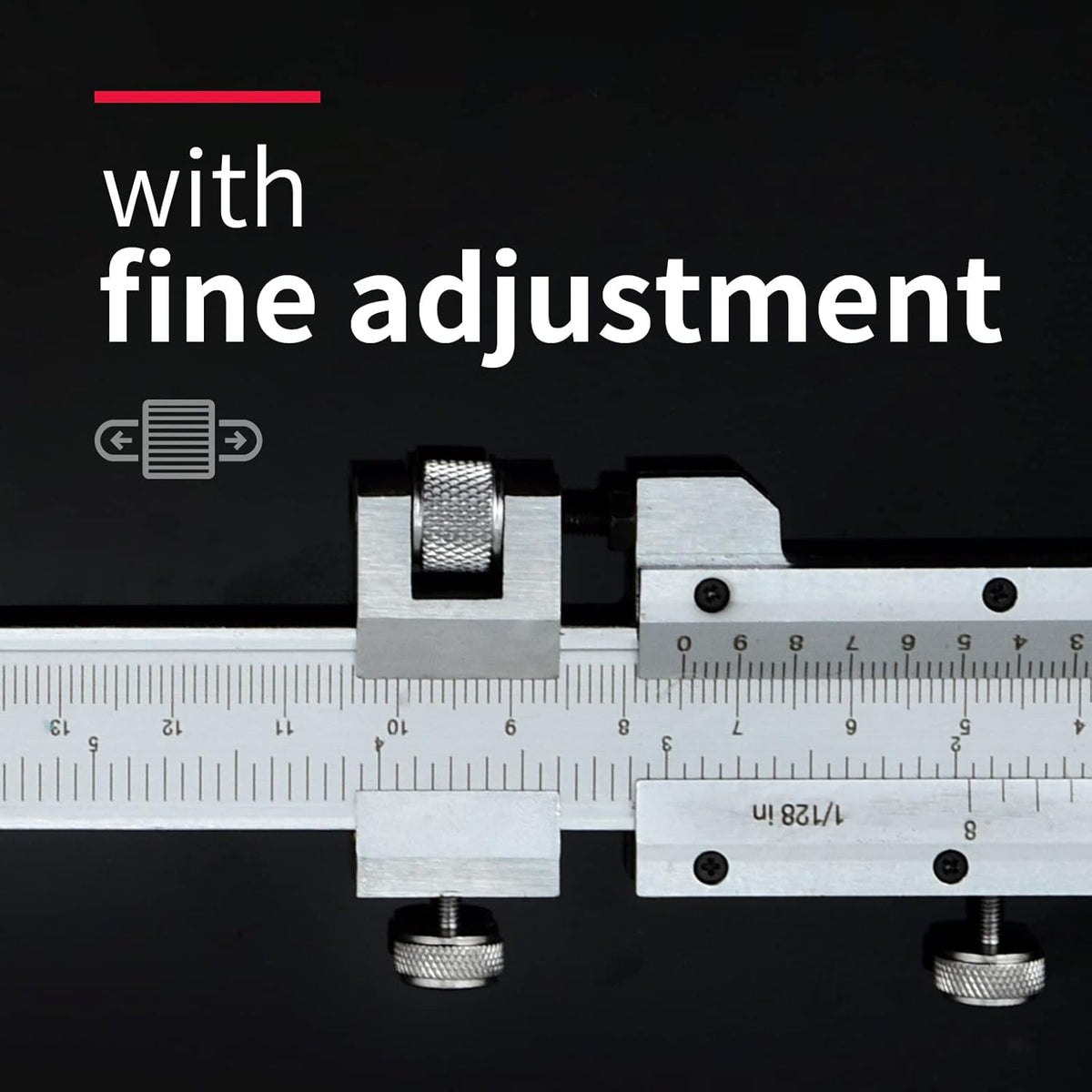 High-Precision All-Metal Vernier Caliper, Inch/Metric, 0-12"/0-300mm, Pack of 2 E27355