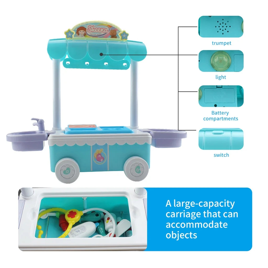 Doctor Kit Surgical Car with Music Children Play House Educational Role Play C251