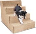 Brown Pet Ramp 4-Steps Stairs with Removable MicroSuede Cover H249105