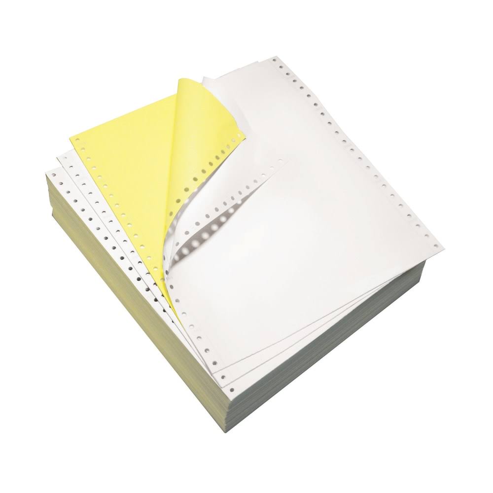 2-Part Carbonless Continuous Form Paper, 9 1/2 x 11 inch, White/Canary, Carton of 1,700 Forms F224152