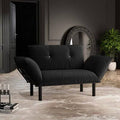 Black Fabric Flared Arm Loveseat H617731