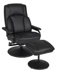 Black Swivel Recliner and Ottoman R9081