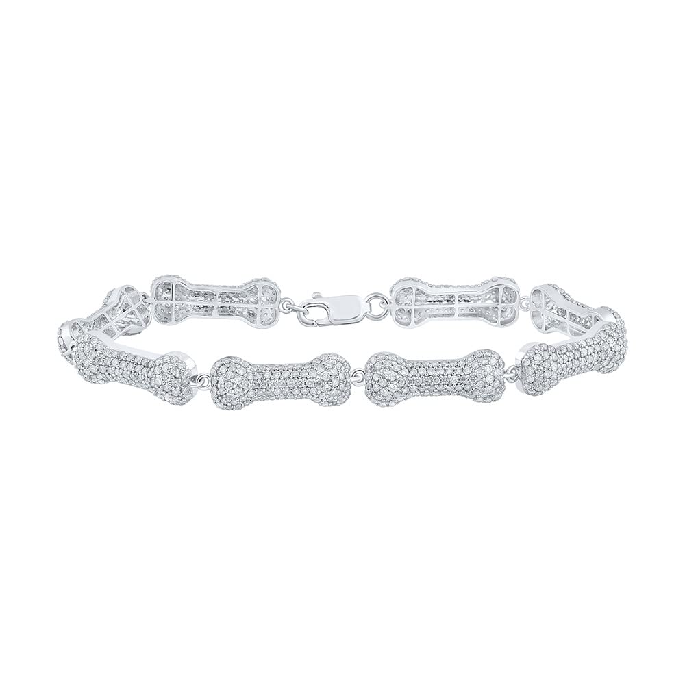 10kt White Gold Diamond Dog Bone Bracelet C67459