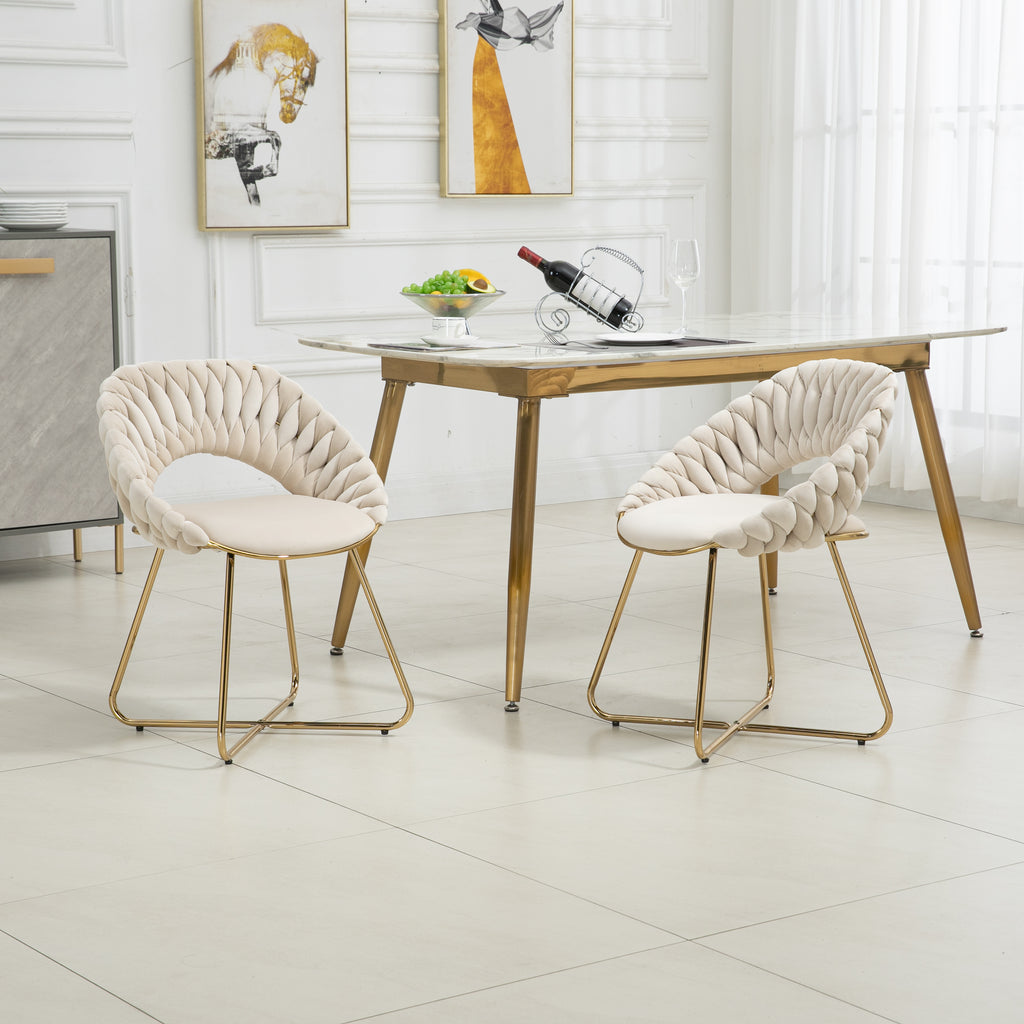 Velvet Accent Chairs Set of 2 with Gold Legs T29865