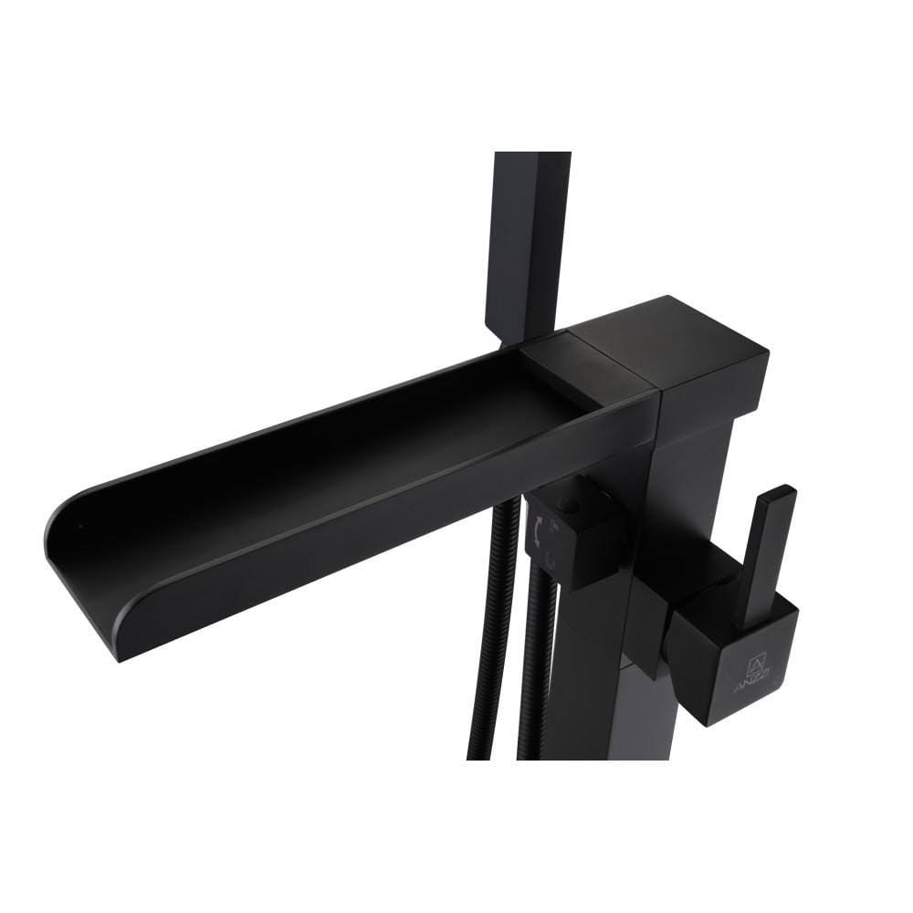 Matte Black Claw Foot Tub Faucet with Hand Shower O360