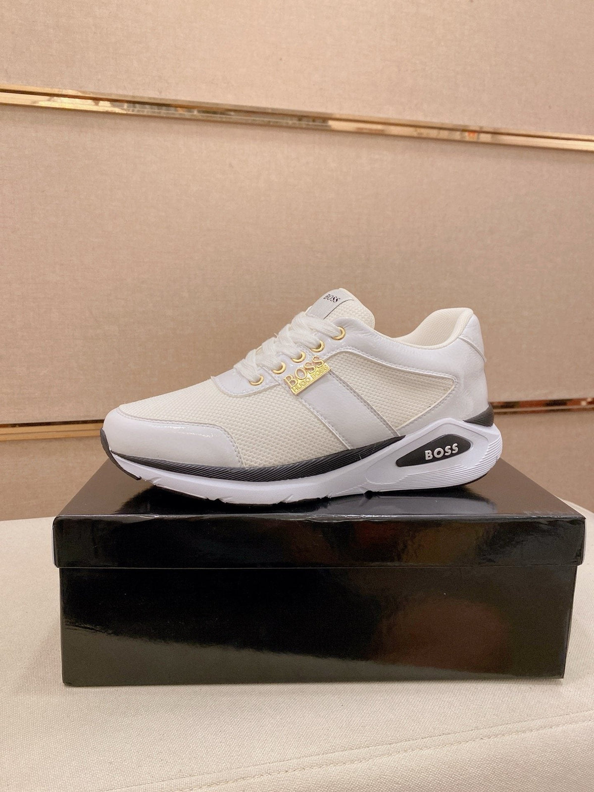 BOSS Men's Low-Top Sneakers - Gold-Tone Lace Hardware